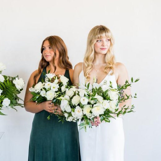 Emerald and Cream Full DIY Bridesmaid Bouquets - Makes 5-6