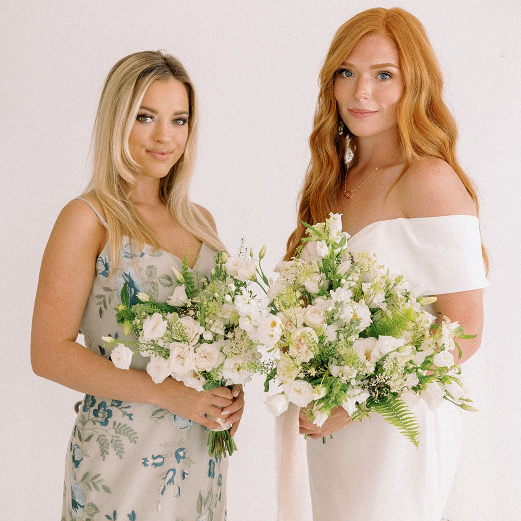 White Wildflower Whimsy Full DIY Bridal and 4-5 Bridesmaid Bouquets